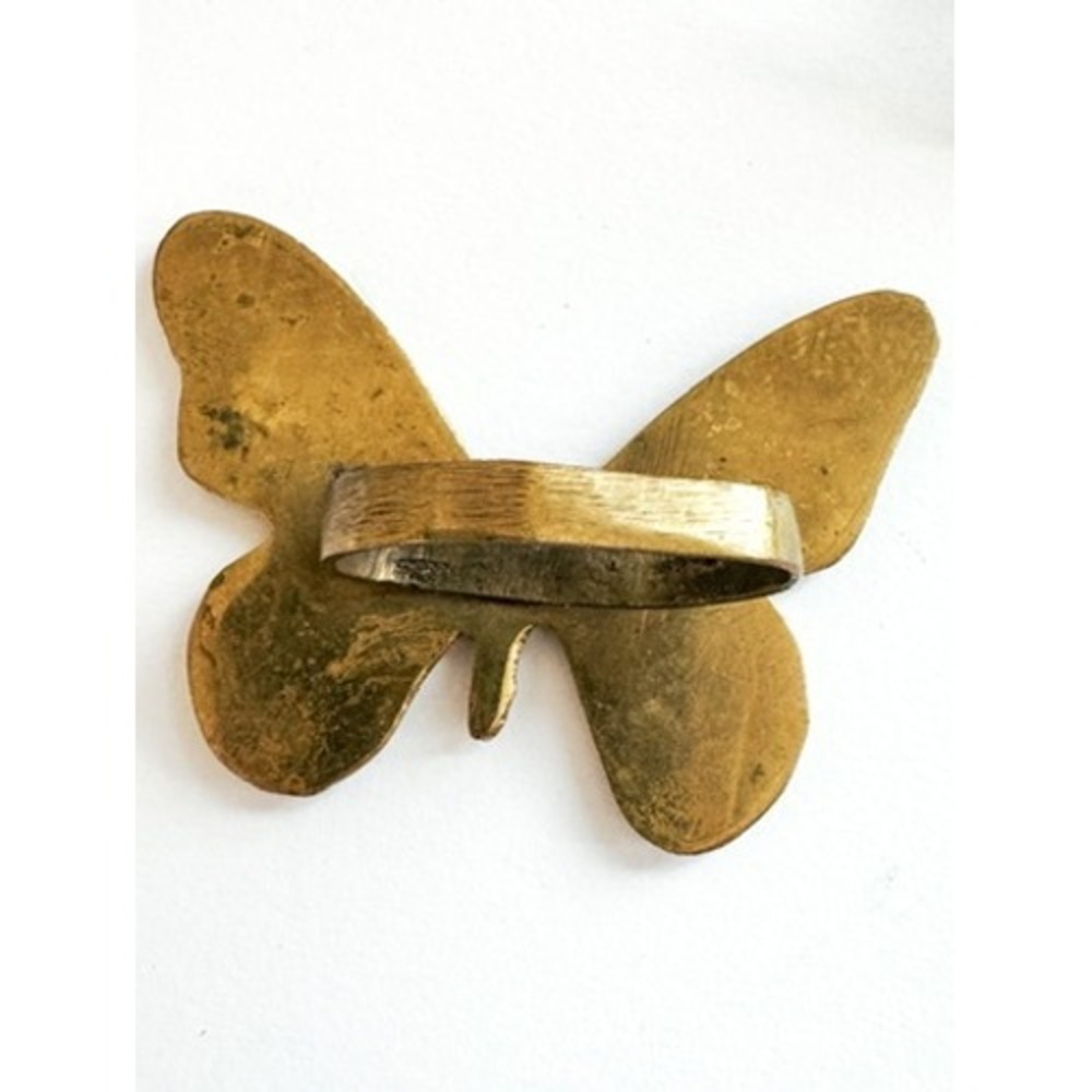 Set of 4 Solid Brass Butterfly Napkin Rings Made in India Vintage Table Decor - Picture 3 of 9